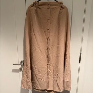 Elegant Tan Button-Down Skirt
